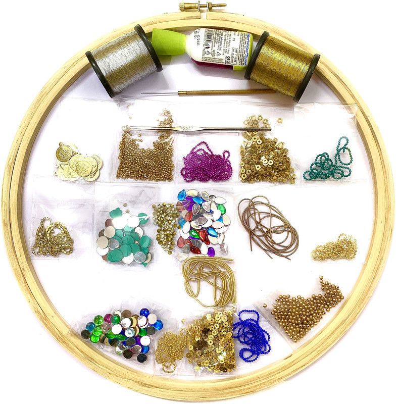 vahvaa Embroidery kit for beginners and professionals / Hobby Embroidery / Wooden Hoop Size 6 Inches