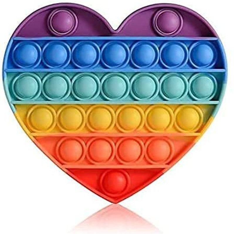 LDB ENTERPRISE pop it Fidget Toys, pop it Fidget Toy Set | pop its Fidget Toys, Fidget Toys pop it Rainbow, pop it Toy, Fidget Toy, Rainbow pop it Push pop Bubble Fidget Toy (Heart pop it)  (Multicolor)