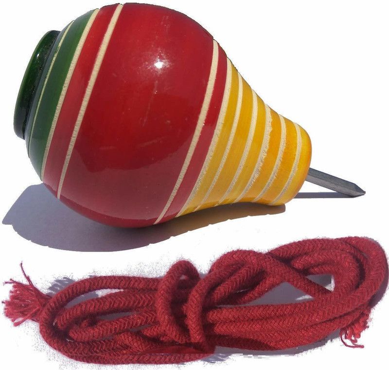 Funwood Games Wooden Spinning Lattoo With Thread  (Multicolor)