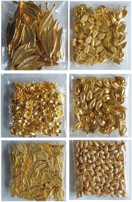 eshoppee 150 gm Golden Color Multi Shape Plastic Beads for Jewellery Making kit Art and Crafts Materials for Embroidery Necklace Bracelet Earring Making Materials DIY kit