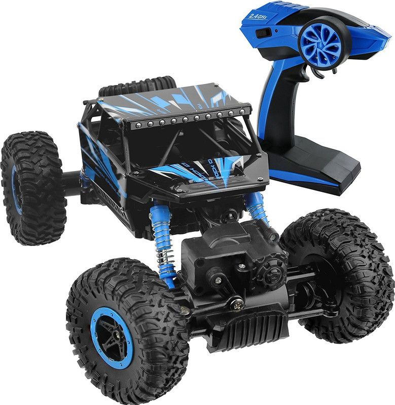 HALO NATION Rock Crawler 1:18 - Mighty Monster Truck - King of Mountains with Remote Controlled 4 Wheel Drive - 1:18 Scale Blue  (Blue)