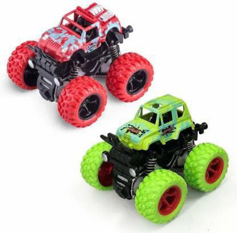 VIZN 2 Pcs Monster Friction Truck Jeep Car for Kids, Toddlers Multi-color for Boys and Girls (Multicolor)  (Multicolor, Pack of: 2)
