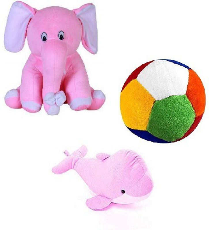 MDTradingCompany Soft toy pink elephant-p-fish-Ball-m for kids-25-30  (Multicolor)