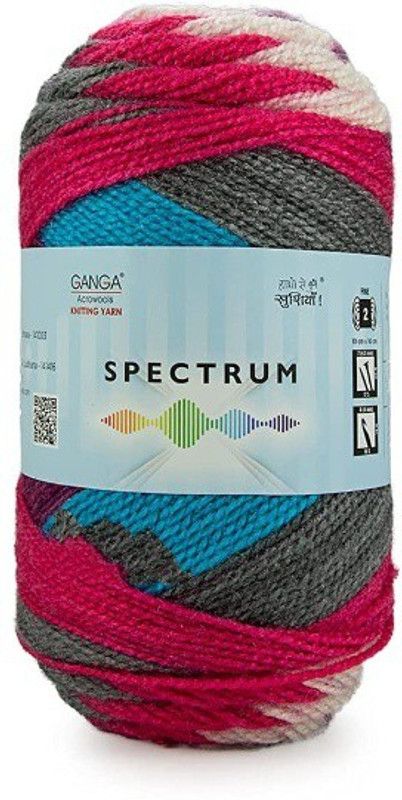 JEFFY Ganga Spectrum Soft Shaded Acrylic Yarn Hand Knitting Wool I Crochet Hook Needle Thread (600 gm/1ball 100 Gram Each) Shade no-814205