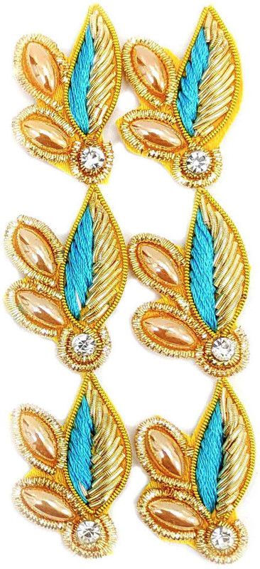 Indian Petals Traditional Big Leaf Buti with Pearls, Trousseau Packing or Decoration - 11235