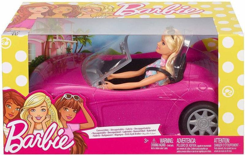 BARBIE doll and car  (Pink)