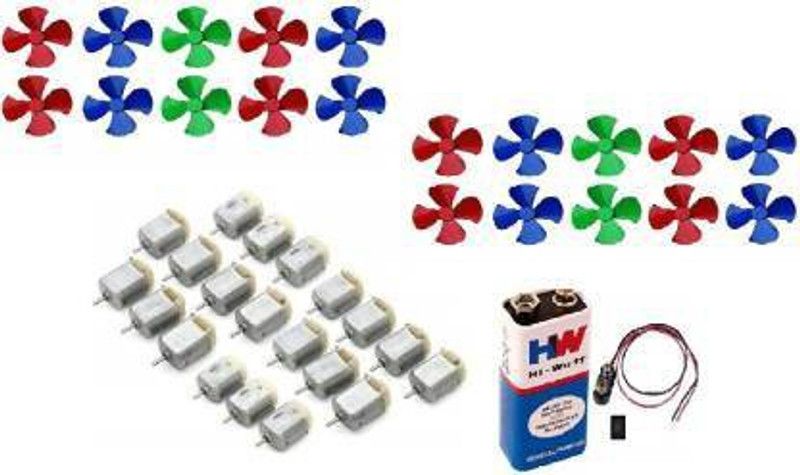 Thenxotherslock 3V-6V with 20 Plastic Fan Blade, Red Switch, 9 V Battery and 9V Battery Clip Pack of 20 Motor Control Electronic Hobby Kit Electronic Components Electronic Hobby Kit