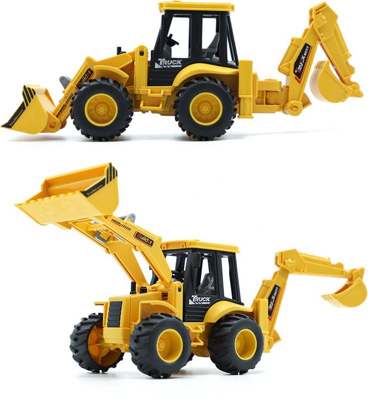 cktech 2 in 1 Construction Trucks Rotate by 180 Degree JCB Toy Loader JCB Toy and Excavator Vehicle Engineering Toy for 3 Years and Above Age Toddlers ,High Speed Friction Excavator  (Yellow, Pack of: 1)