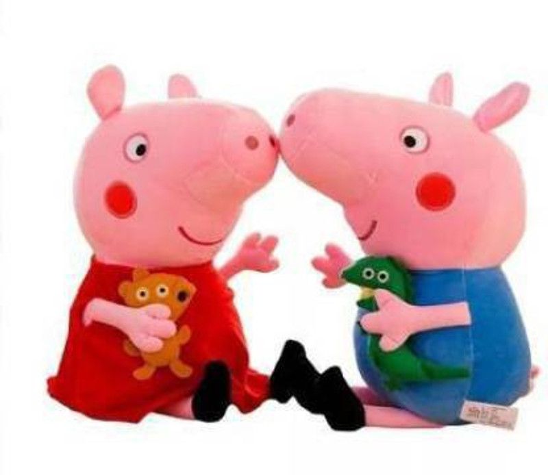 JMD Enterprises Peppa pig George Pig Stuffed Soft Toy Gift for KIDS - 30 cm - 30 cm  (Multicolor)