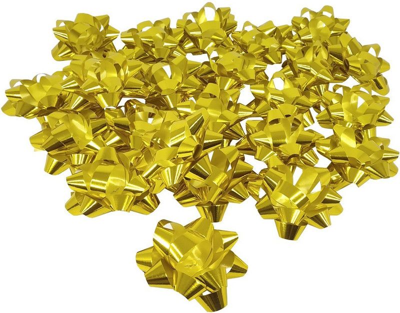 Airtick (Pack of 24 Pcs) Dark Yellow Artificial Bows Flower for Parties Hall Craft Décor