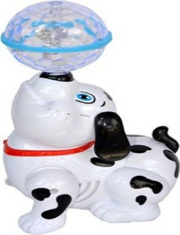 Tenmar DANCING DOG WITH FLASH LIGHTS AND 360 DEGREE ROTATION  (White)