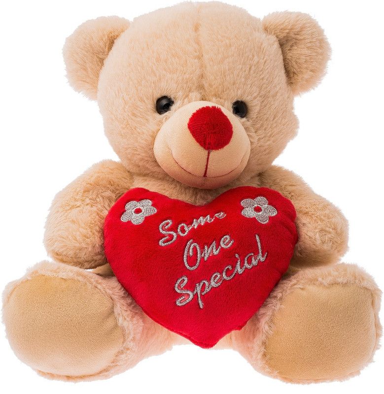 Dimpy Stuff Bear with someone spcl heart - 25 cm  (Beige)