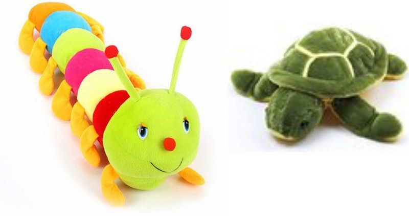 Deals India Deals India turtle (25 Cm) and Caterpillar 55 cm (set of 2) - 55 cm  (Multicolor)