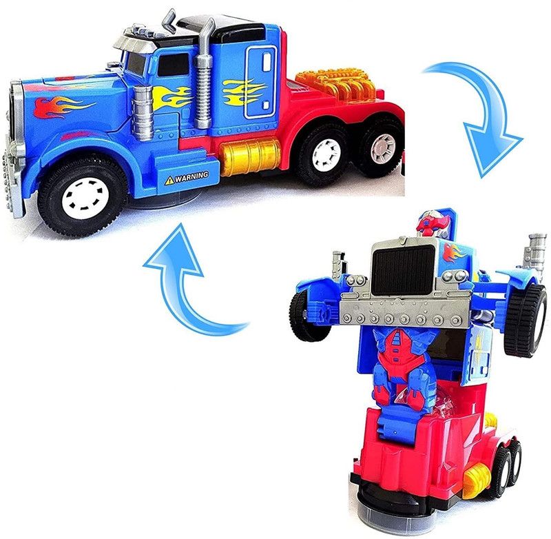 KTRS Deform Robot Transformation Truck Plastic Lights & Music Pack of 1 Multicolour  (Multicolor)