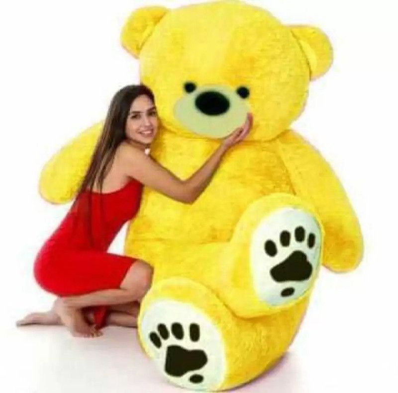 ASJS 4 Feet Large Cute Soft Teddy Bear For Gift & Bithday Partys Other - 121 cm - 122 cm  (yello)