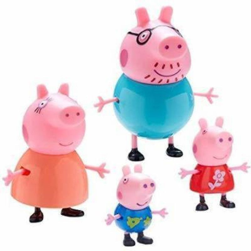 HREYANSH COLLECTION Pig Family Toy, Set of 4 , Action Figure ,Original Animated Toys for Children (Multicolor)  (Multicolor)