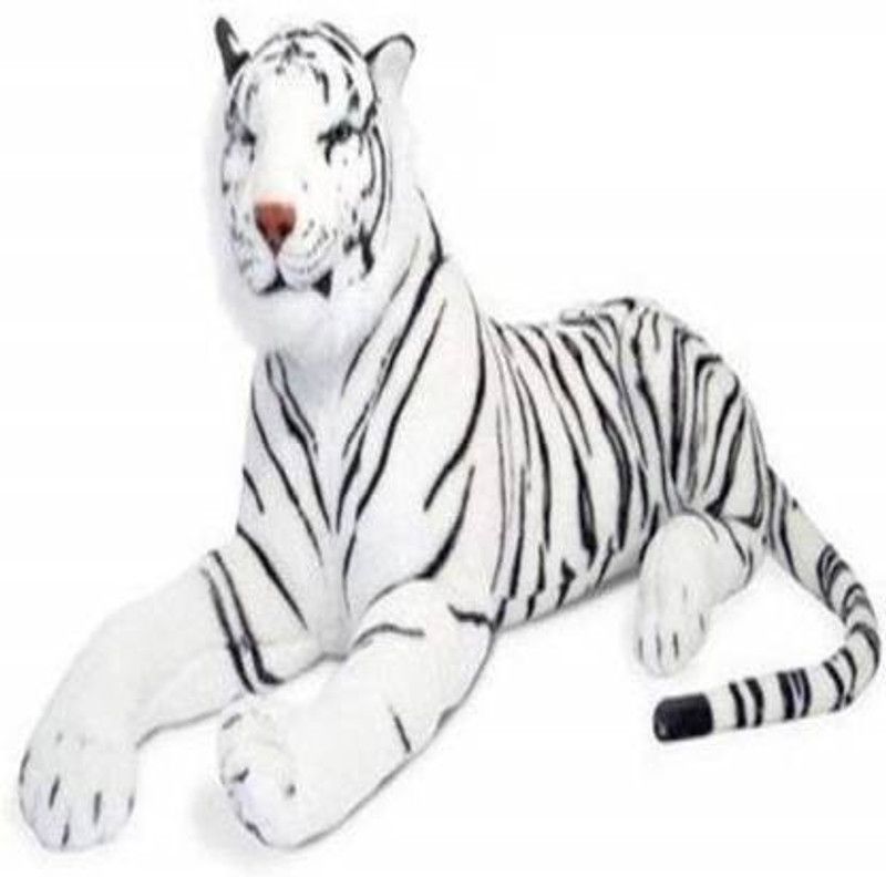 DhyeyCollection Kid Cute White Tiger Stuffed Soft Plush Toy 32 cm - 32 cm  (Black, White)