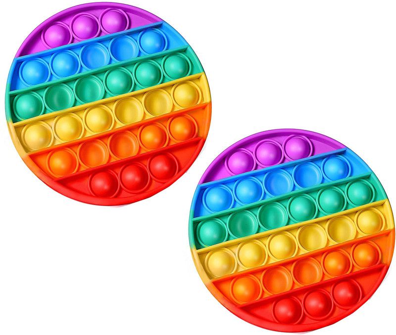 KeepCart Pop It Fidget Toy Round Shape, Sensory Toys Gifts for Girls, Boys, Kids, Adults, Big Push Pop Its Bubble Fidget Sensory Toy  (Multicolor)