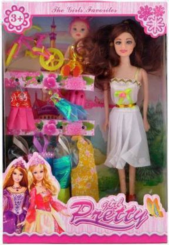 Tricolor Pretty Girl With Accessories | (Multicolor (Multicolor)  (Multicolor)