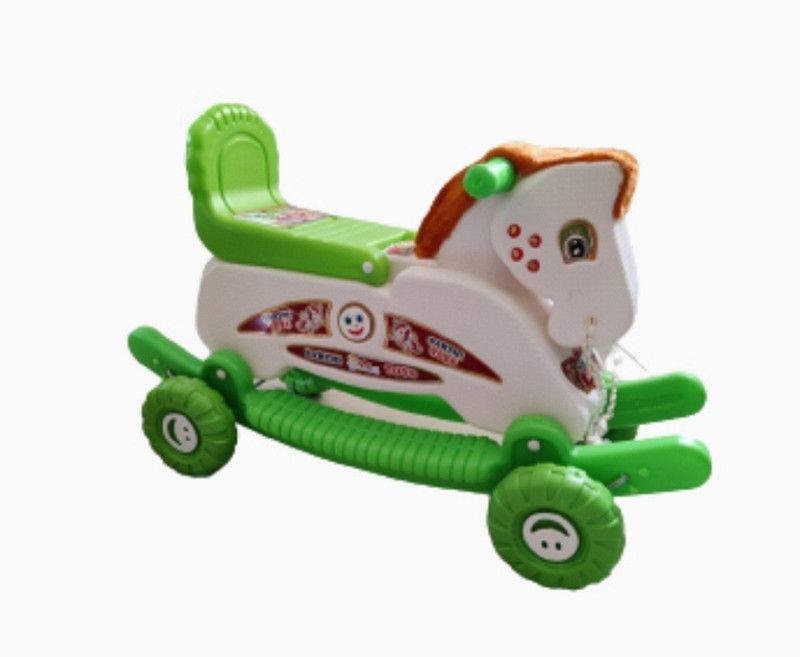 Prabal PLASTIC MANGOLI HORSE WITH ROCKING FUNCTION AND RUNNING RIDE ON Polo