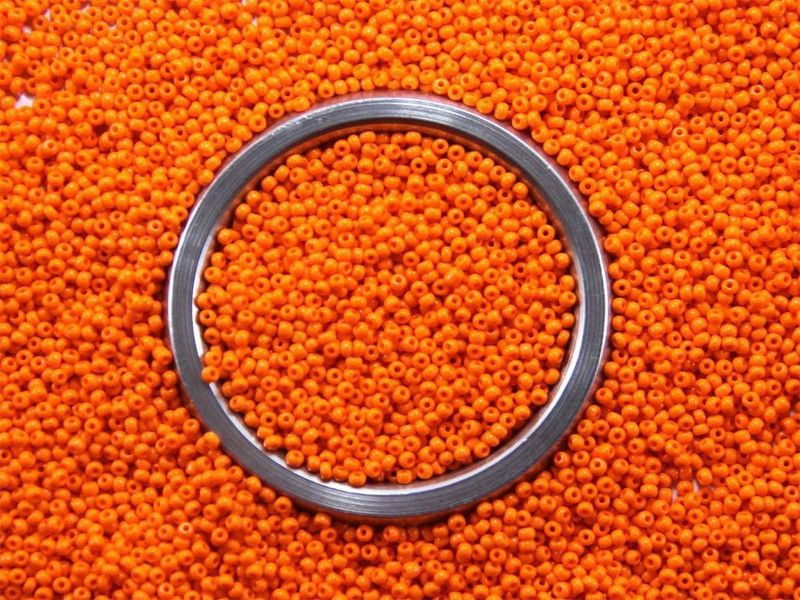 Crafto Seed Beads Orange Opaque, Size 11/0, Pack of 100 Grams
