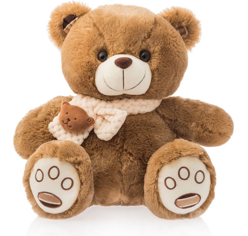 Dimpy Stuff Dimpy Bear W/Bear Bow Brown - 40 cm  (Red)