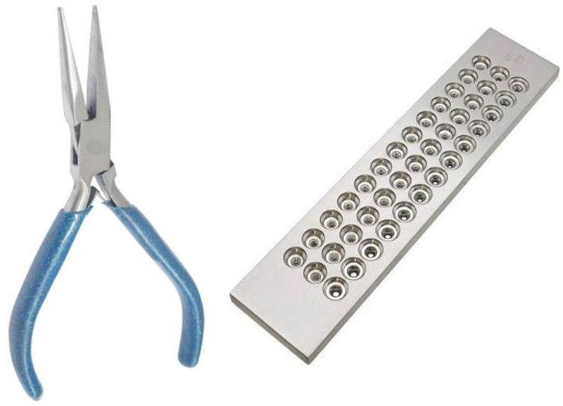 TOOLBUX Pack of 2 Items : Flat Nose and 39 Round Hole Draw Plate