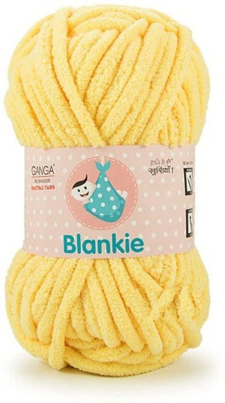 JEFFY Ganga Blankie Chenille Yarn Supersoft Knitting Wool Ball, (1 Ball/100 Gram Each) Cream Colour Ball (300 Grams). Suitable for Craft, Babywear, Baby Blankets, Thick mota Thread Shade no -BLK003