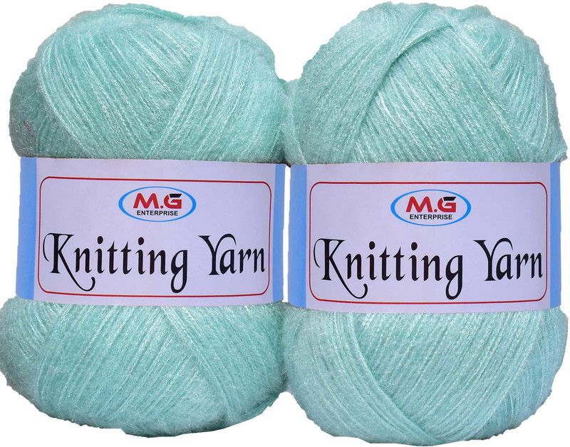 M.G Enterprise Knitting Wool Yarn, Soft Fancy Feather Wool Sea Green 200 gm- Art-HGA