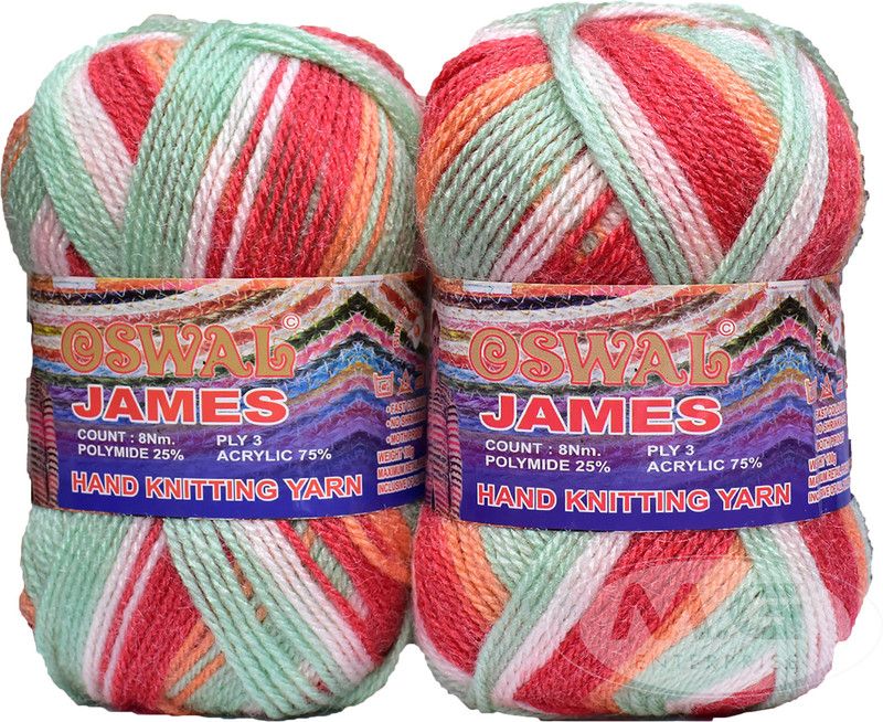 KNIT KING James Knitting Yarn Wool, Apple Mix Ball 400 gm Best Used with Knitting Needles, Crochet Needles Wool Yarn for Knitting. By SM- SM- SM-K