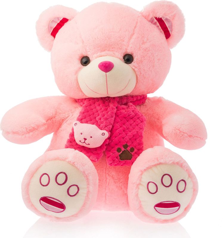 Dimpy Stuff Dimpy Bear W/Bear Bow Pink - 40 cm  (Red)