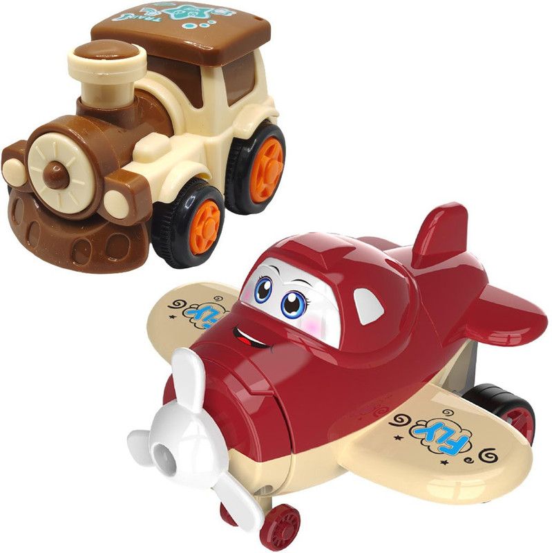 Vaniha Unbreakable Four-Wheel Drive Friction Powered Diecast Toy Set-A28  (Multicolor, Pack of: 2)