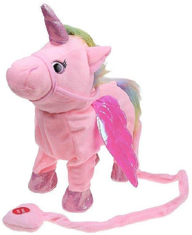 Amaflip Walking Talking Unicorn Singing Stuffed Electronic Interactive Cuddle Plush Toy  (Pink)