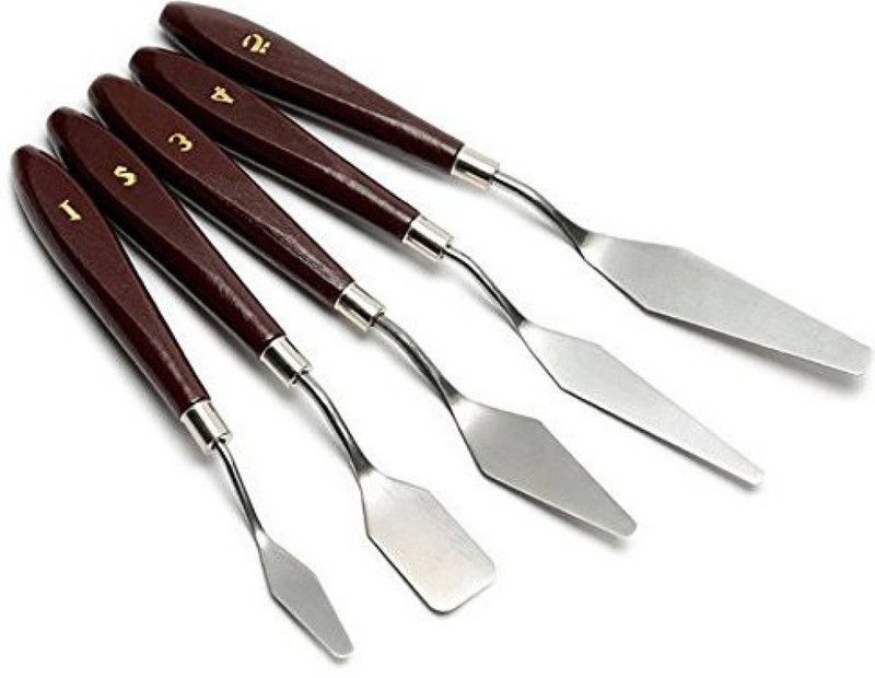 DiaCia 5 Pcs Painting Mixing Scraper Stainless Steel Spatula Palette Knife Oil Painting