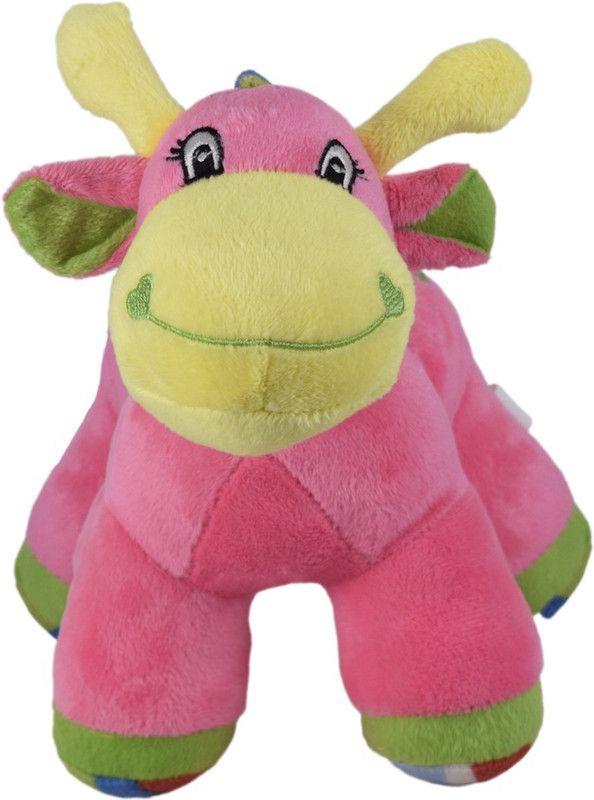 ULTRA Colourful Baby Giraffe Soft Toy With Sound - 9 inch  (Pink)