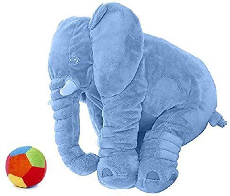 Tiny Miny Big Size Stuffed Elephant Soft Toy for Baby of Plush (60 cm, Blue) - 60 cm  (Blue)