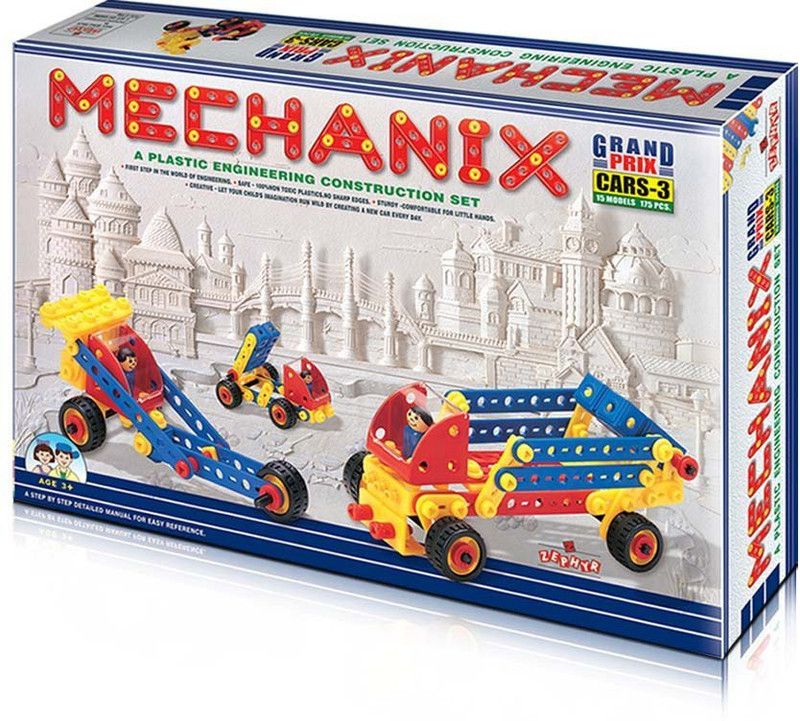 MECHANIX 3602003 Plastic Cars - 3  (Multicolor)