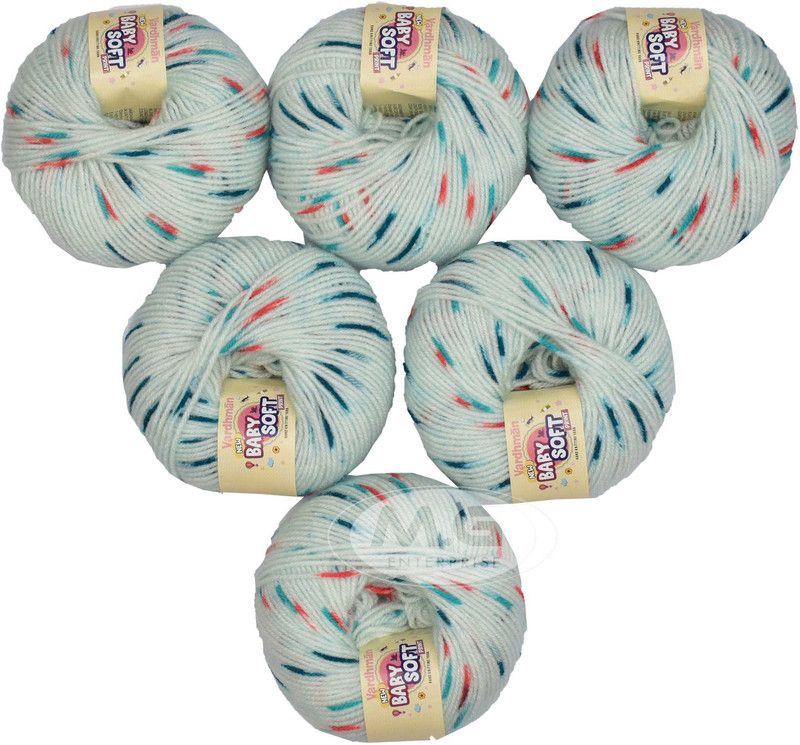 KNIT KING 100% Acrylic Wool Pista (Pack of 12) Baby Soft Wool Ball Hand knitting wool / Art Craft soft fingering crochet hook yarn, needle knitting yarn thread dyed â€¦ -C