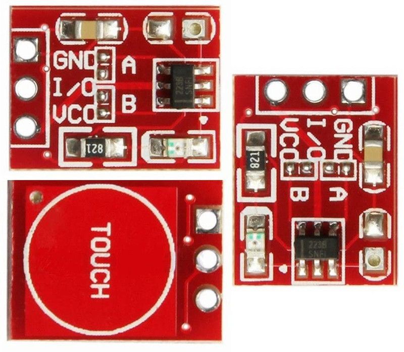 limitless products Pack oF 3 TTP223 Capacitive Single Touch Sensor Module (Red) Electronic Components Electronic Hobby Kit