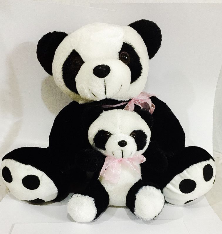 Fun Toys Panda With Baby - 32.5 cm  (Black, White)