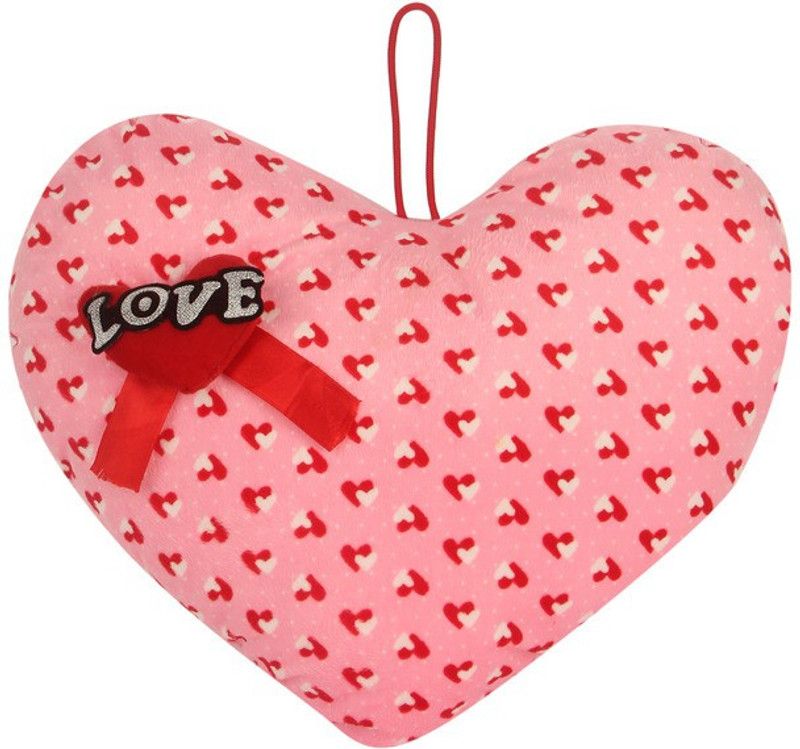 Deals India Deals India Valentine Pink Love Ribbon Heart Stuffed Soft plush toy love girl - 35cm - 35 cm  (Pink)