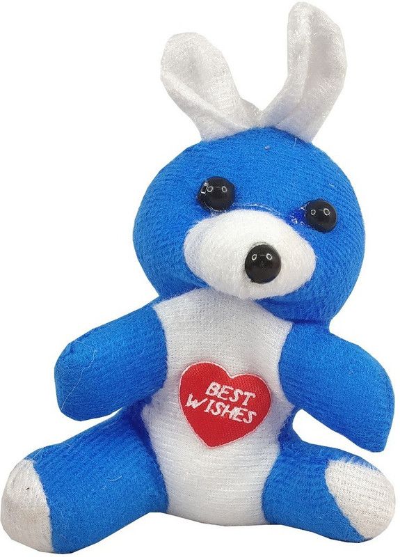 Uniqon Pack of 1 (Size:11x12cm) Blue Teddy Bear Soft Fur Stuffed Toy for Girls & Boys - 12 cm  (Blue)