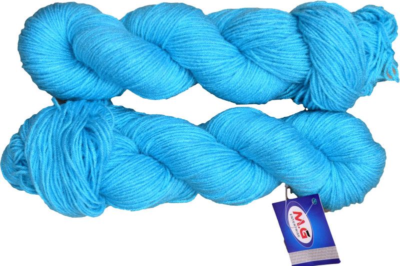 KNIT KING Tin Tin Aqua Blue (200 gm) Wool Hank Hand knitting wool / Art Craft soft fingering crochet hook yarn, needle knitting yarn thread dyed