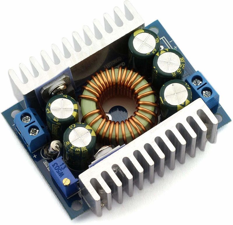 REES52 12A DC-DC Step Down Buck Converter Low Ripple with Heat Sink 4.5V-30V to 0.8V-30V Vehicular Voltage Regulator Educational Electronic Hobby Kit