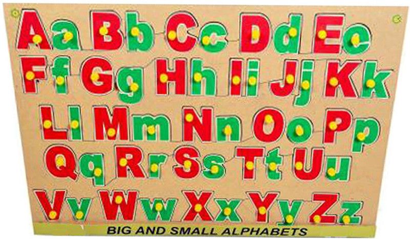 Toyvala WOODEN ALPHABET LETTERS CAPITAL/UPPERCASE AND SMALL/LOWERCASE EASY TO LEARN LEARNING EDUCATIONAL BOARD  (Multicolor)