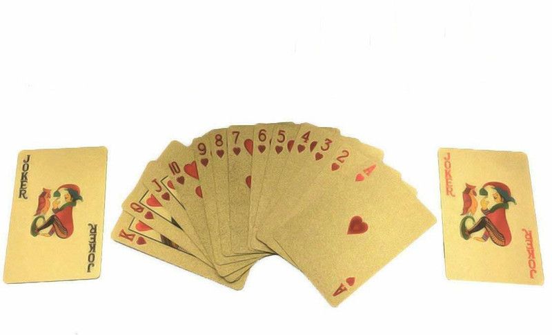 Bastex Nice & Attractive Gold Plated Playing Cards For Magic, Poker, Teen Patti, Nightout Fun, Timepass, Build Numerogical Knowledge, Develope Brain skill  (Golden)