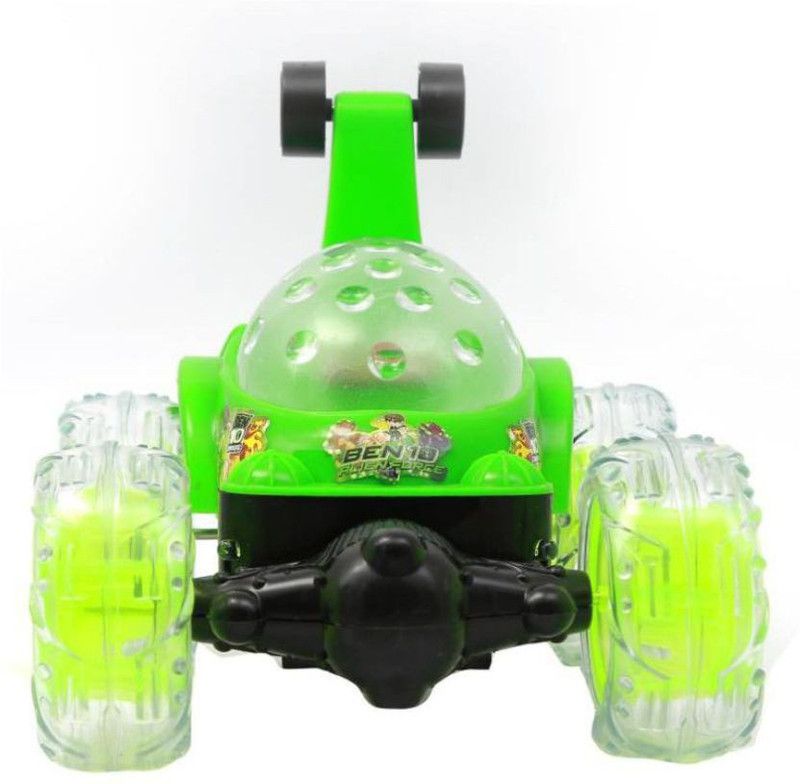 latest radhe Green Plastic Ben10 Rechargeable Stunt Car  (Green)