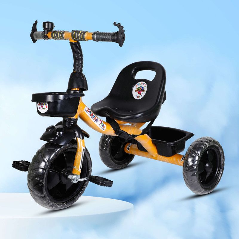 APARAJITA COLLECTIONS YELLOW BABY TRICYCLE FOR KIDS WITH FRONT AND BACK BASKET|| BASKET YELLOW 003 Tricycle  (Yellow)