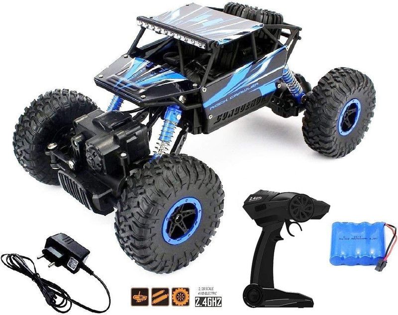 VibeX Ã¢ÂÂ¢ 1:18 4WD Rally Car Rock Crawler Off Road Race Monster Truck  (Black, Blue - 9020)