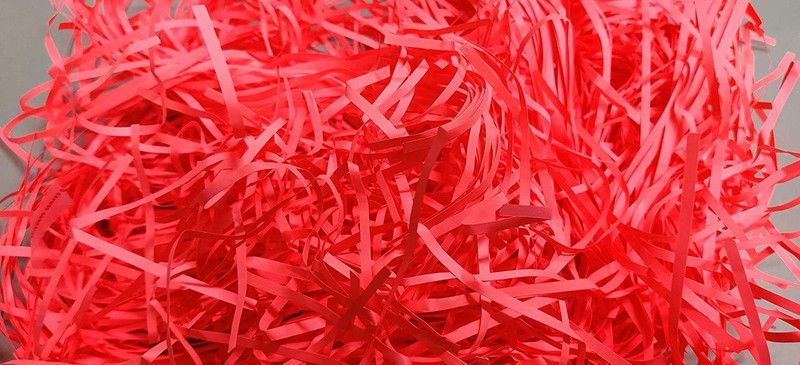 CHIKLIT ENTERPRISE 80 Grams Peach Shredded Shreds Paper Grass for Tissue Paper Gift Wrapping, Craft DIY, Basket Packaging Filling, Decoration 80 Grams (Peach Colour)